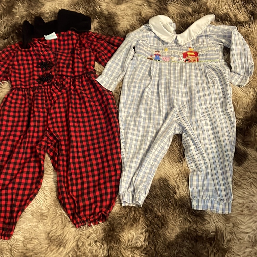Blue and red  Plaid Long Bubble size 24 months/2T